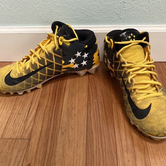 Nike Men’s Nike Field General Pro TD Football Cleats, Black and Yellow, Size 10 - Picture 7 of 8